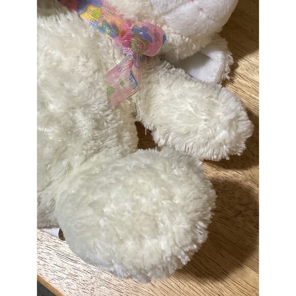 Walmart Lamb Sheep Small Plush Stuffed Animal W/ Felted Flowers and Pink Floral - Picture 4 of 6